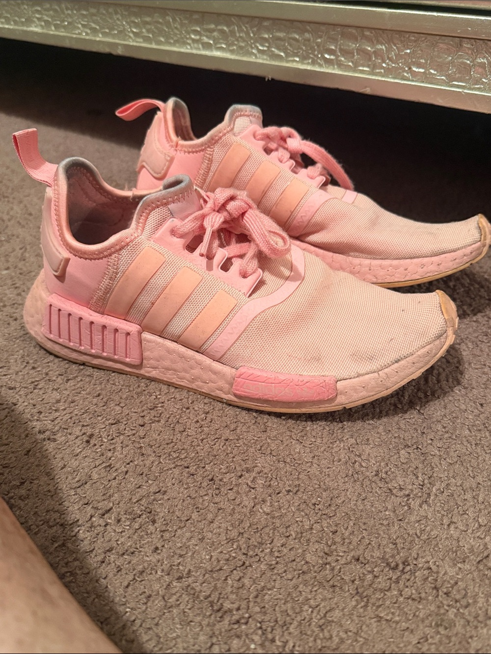 adidas Pink Women's Knit Lace-Up Sneakers